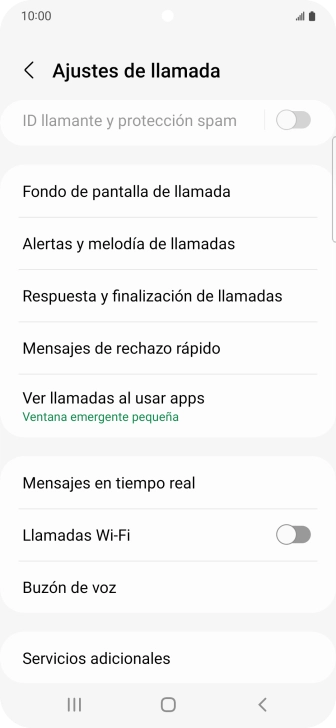 Pulsa Servicios adicionales.