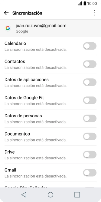 Pulsa el indicador junto a 