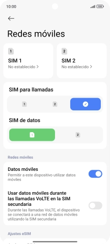 Pulsa la tarjeta SIM deseada.