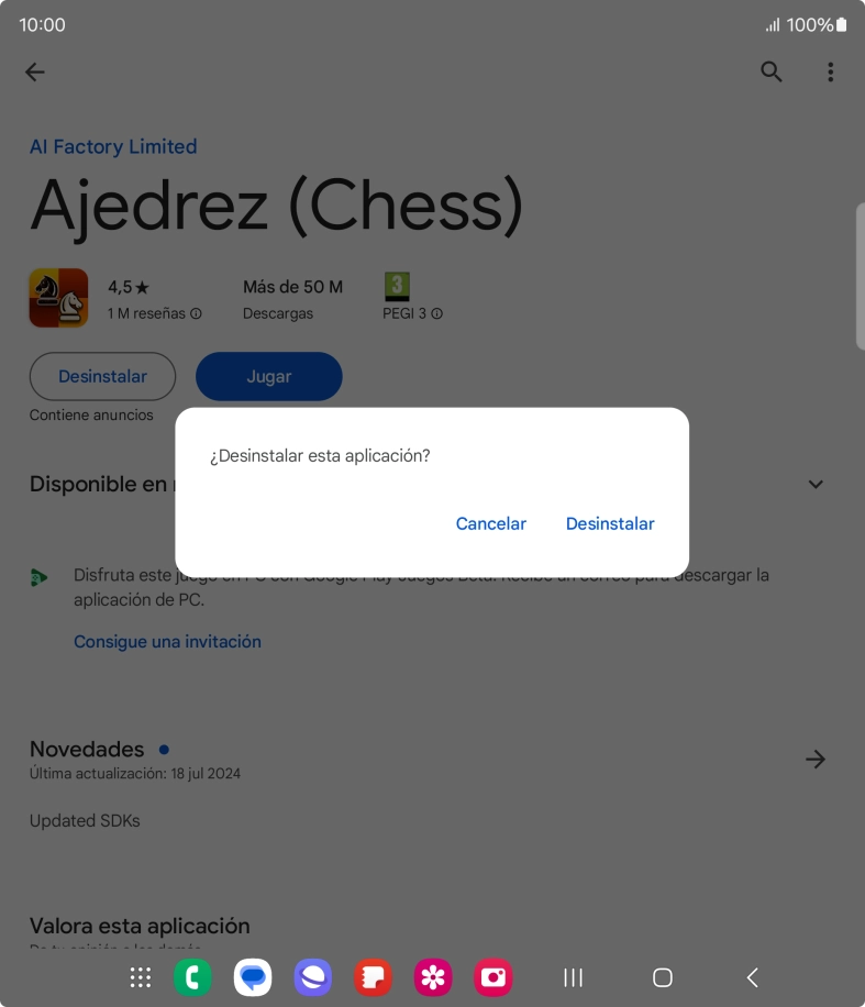 Pulsa Desinstalar.
