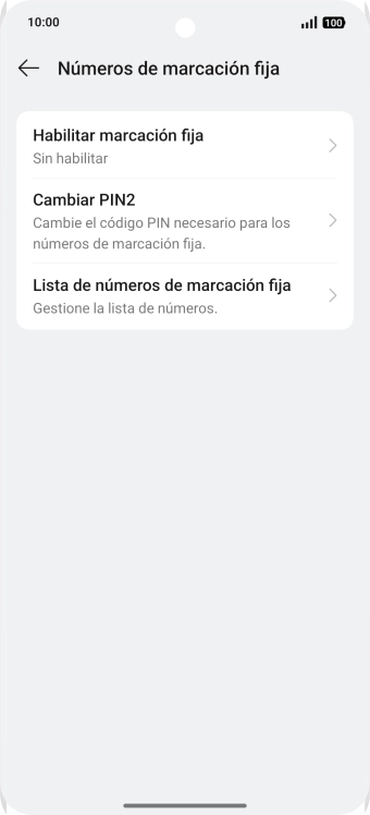 Pulsa Habilitar marcación fija.
