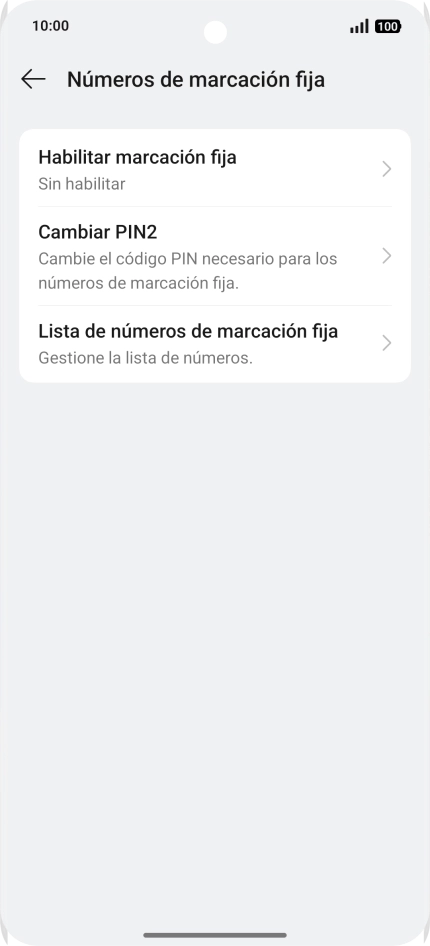 Pulsa Habilitar marcación fija.