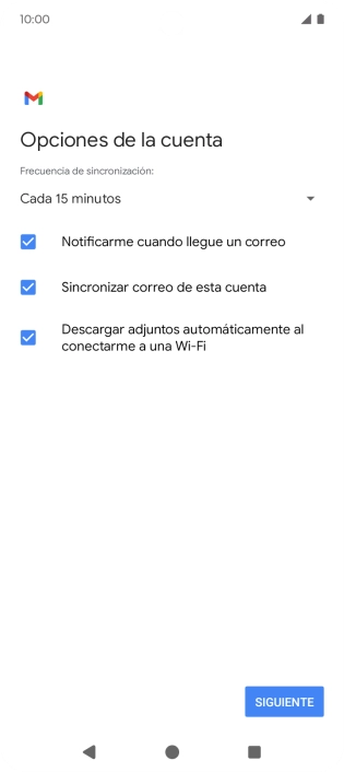 Si aparece en la pantalla esta imagen, tu cuenta de correo electrónico ha sido reconocida y configurada automáticamente. Sigue las indicaciones de la pantalla para introducir más información y terminar la configuración.