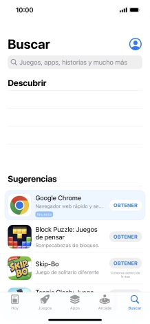 Pulsa en el campo de búsqueda e introduce el nombre o el tema de la app deseada.