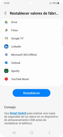 Pulsa Restablecer.
