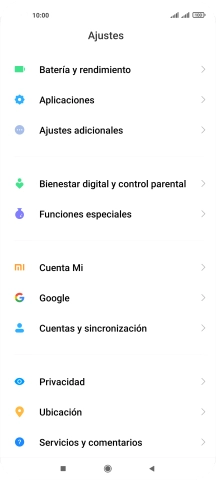 Pulsa Cuentas y sincronización.