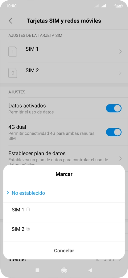 Pulsa el ajuste deseado.
