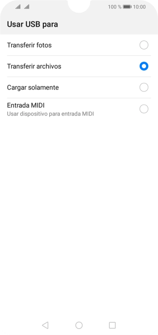 Pulsa Tranferir archivos.