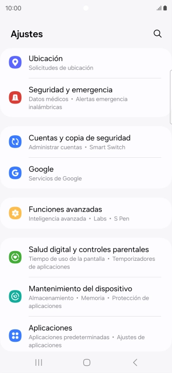 Pulsa Cuentas y copia de seguridad.