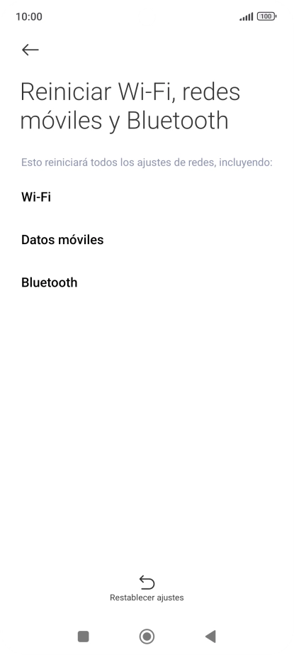 Pulsa Restablecer ajustes.