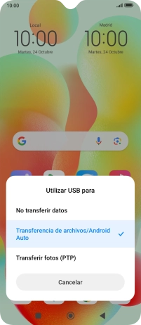 Pulsa Transferencia de archivos/Android Auto .