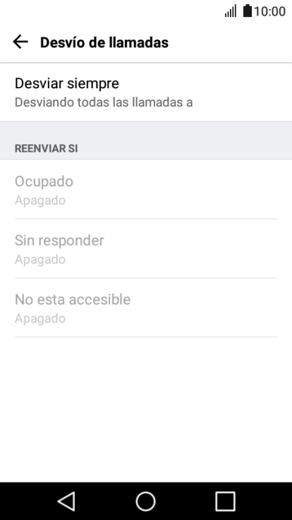 Pulsa el tipo de desvío deseado.