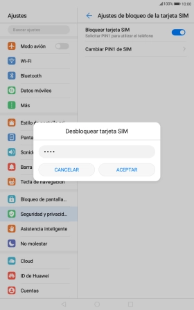 Introduce tu código PIN y pulsa ACEPTAR.