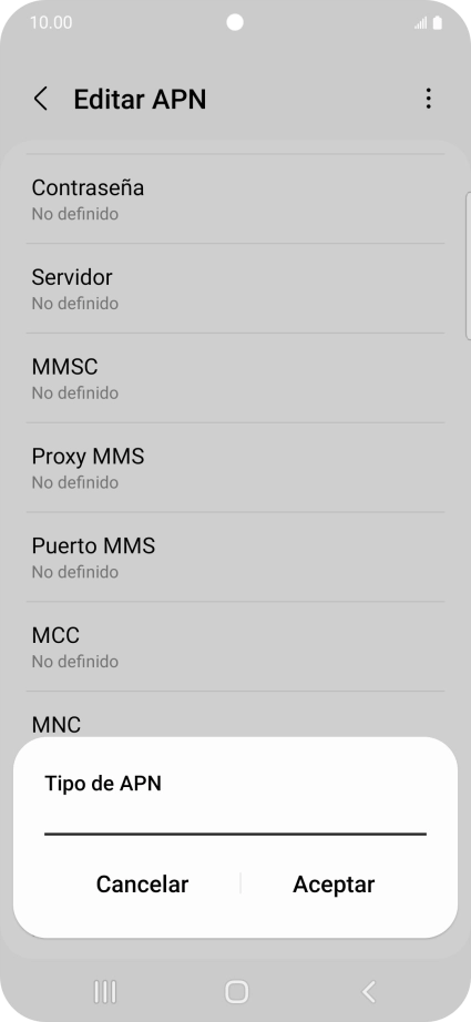 Introduce default y pulsa Aceptar.