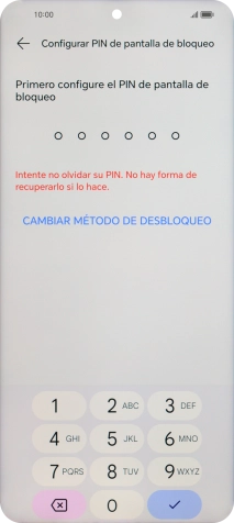 Pulsa CAMBIAR MÉTODO DE DESBLOQUEO.