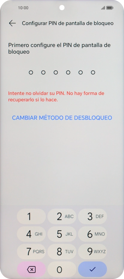 Pulsa CAMBIAR MÉTODO DE DESBLOQUEO.