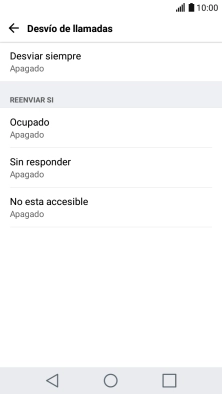 Pulsa el tipo de desvío deseado.