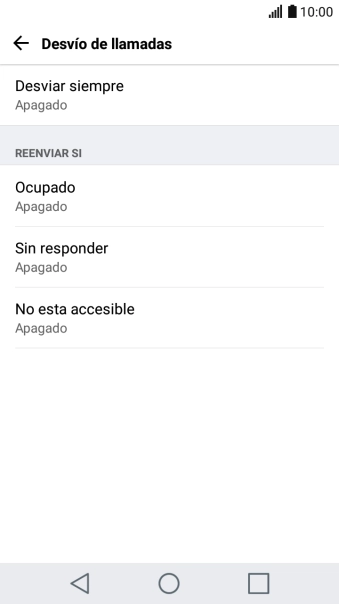 Pulsa el tipo de desvío deseado.