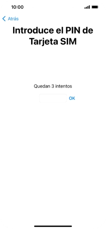Si es necesario desbloquear la tarjeta SIM, introduce el código PIN y pulsa OK.