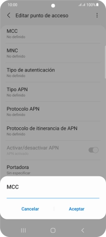 Introduce 214 y pulsa Aceptar.