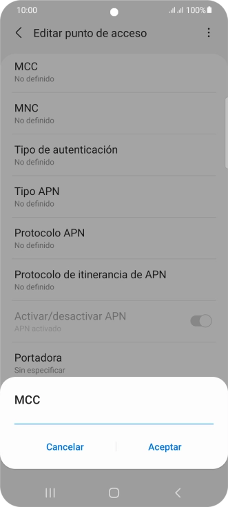 Introduce 214 y pulsa Aceptar.