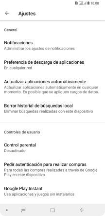 Pulsa Actualizar aplicaciones automáticamente.