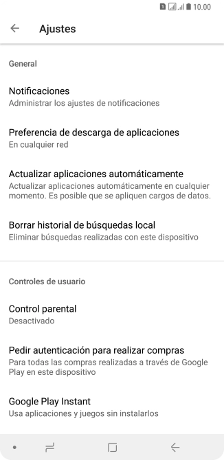 Pulsa Actualizar aplicaciones automáticamente.