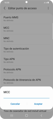 Introduce 214 y pulsa Aceptar.