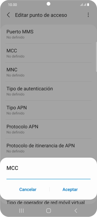 Introduce 214 y pulsa Aceptar.