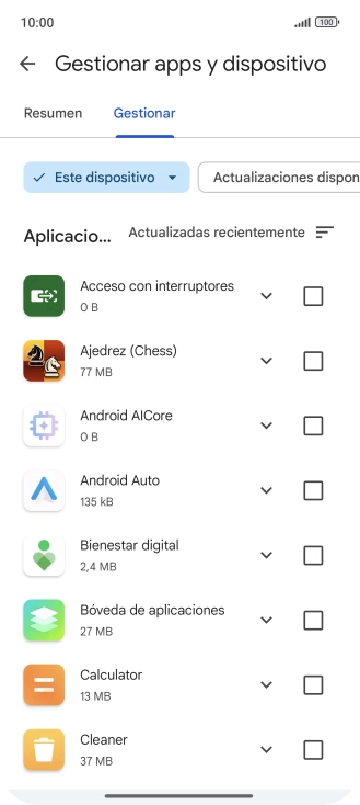 Pulsa la app deseada.