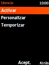 Selecciona Activar para activar el modo silencioso.