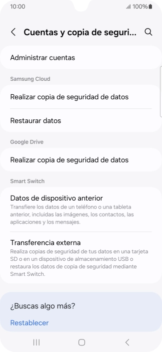 Pulsa Administrar cuentas.