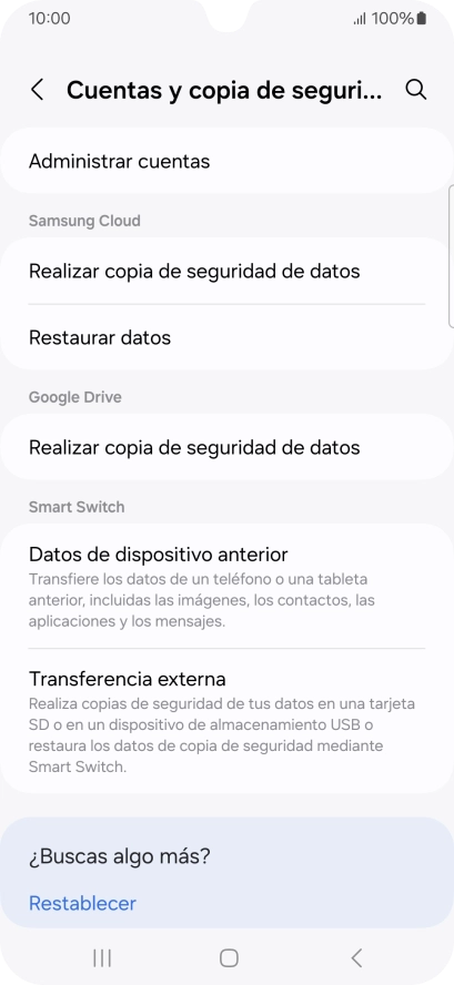 Pulsa Administrar cuentas.