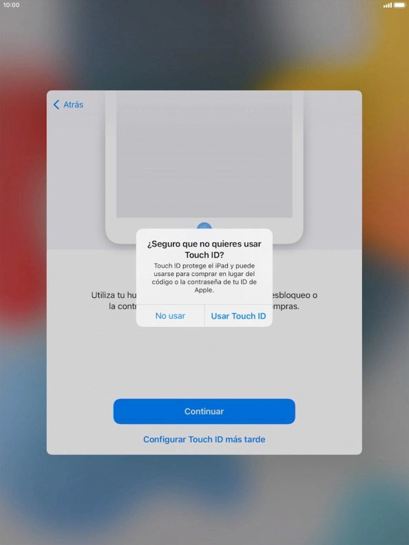 Si desactivas la función, pulsa No usar.