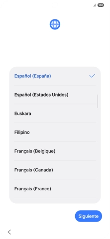 Pulsa el idioma deseado.