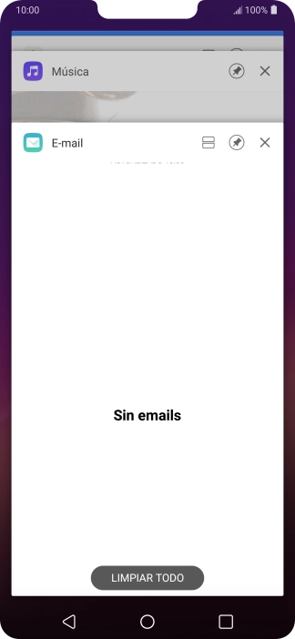 Para cerrar una sola aplicación en ejecución, desliza el dedo hacia la derecha sobre la aplicación deseada.