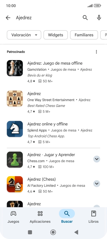 Pulsa la app deseada.
