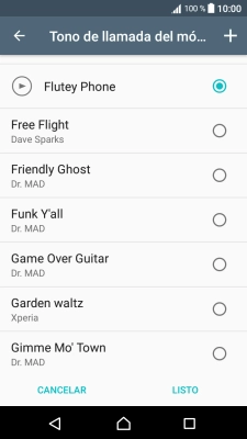 Pulsa el icono de añadir timbre de llamada y busca el timbre de llamada que quieras usar.