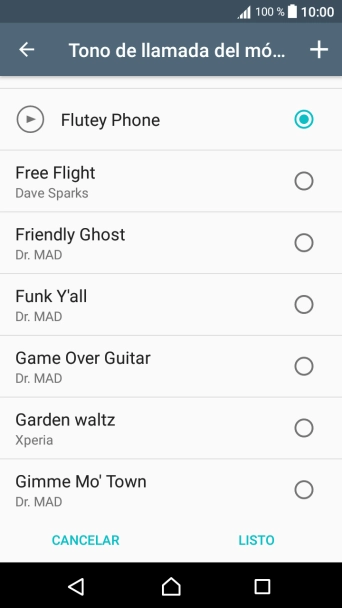 Pulsa el icono de añadir timbre de llamada y busca el timbre de llamada que quieras usar.
