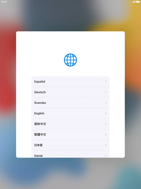 Pulsa el idioma deseado.