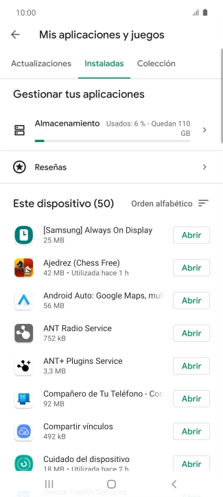 Pulsa la app deseada.