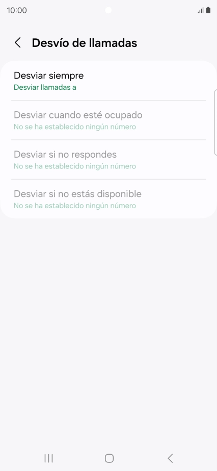 Pulsa el tipo de desvío deseado.