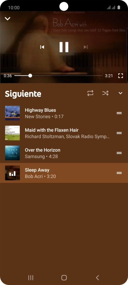 Pulsa el icono de reproducción repetida para activar o desactivar la función.