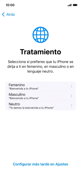 Pulsa el ajuste deseado.