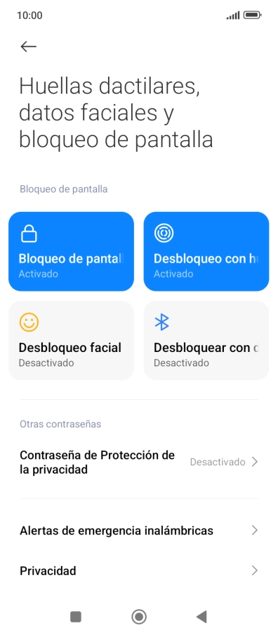 Pulsa Bloqueo de pantalla.