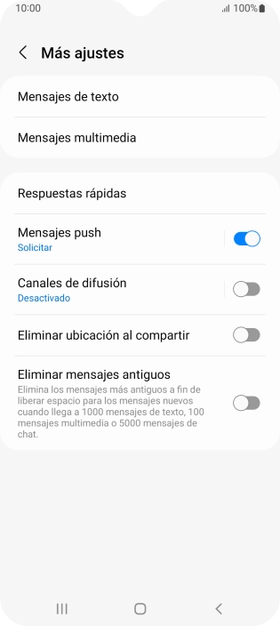 Pulsa Mensajes de texto.