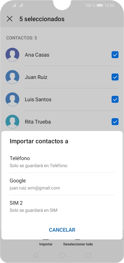Pulsa Teléfono.