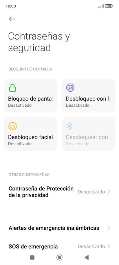 Pulsa Desbloqueo con huella dactilar.