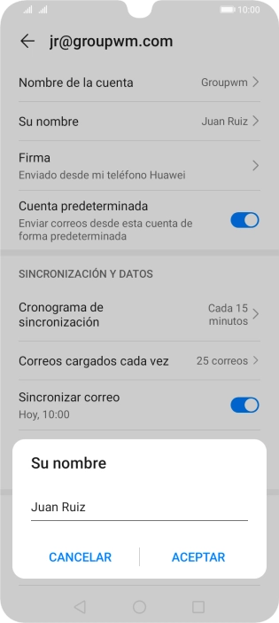 Introduce el nombre deseado y pulsa ACEPTAR.