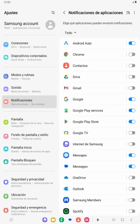 Pulsa la lista desplegable.